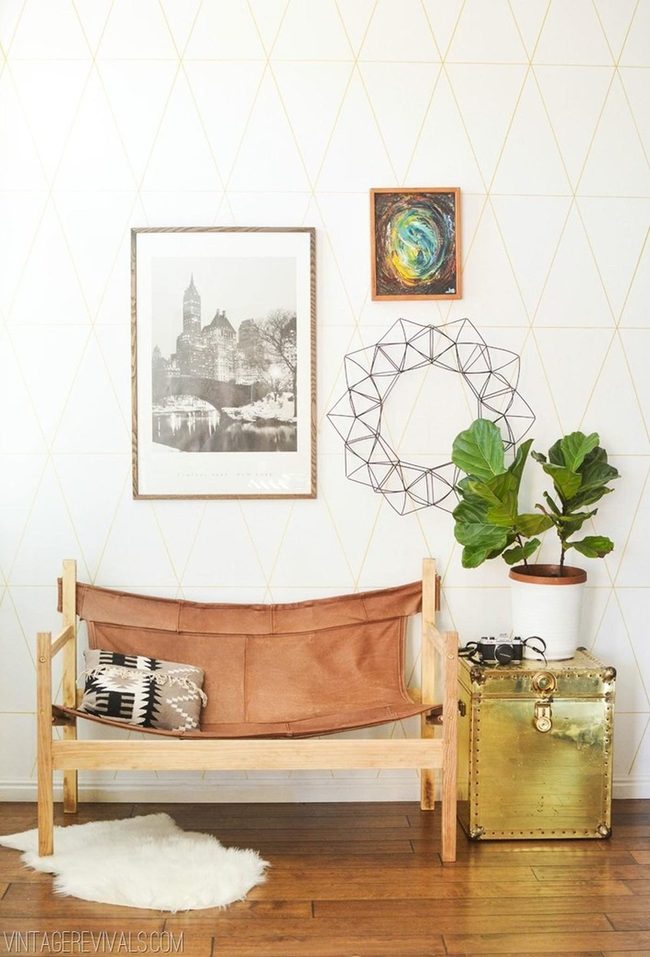 Gold Geometric Wall Shimmer