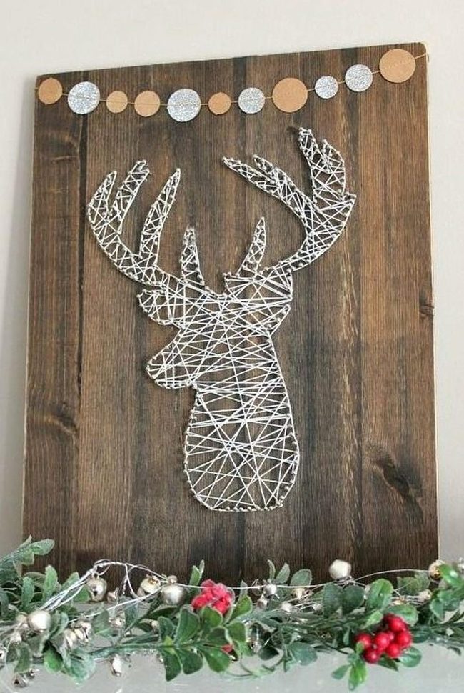 White String Deer Wall Art