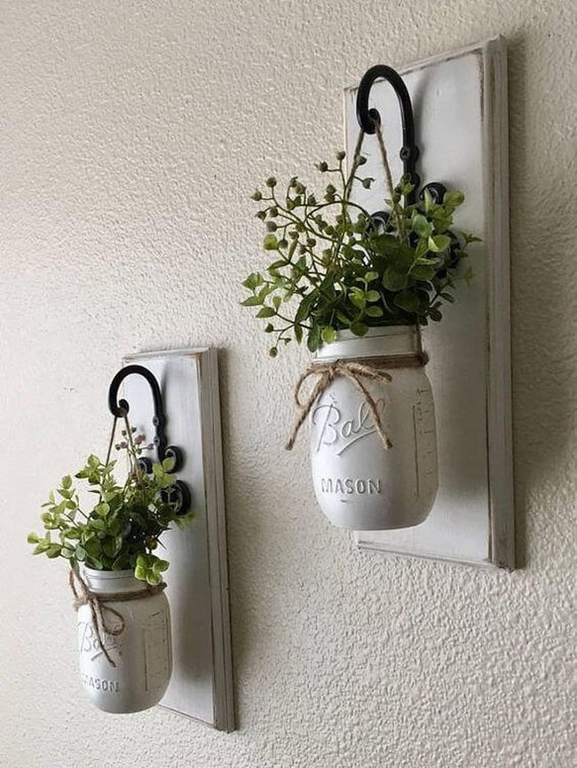 Whitewashed Jars Living Greenery