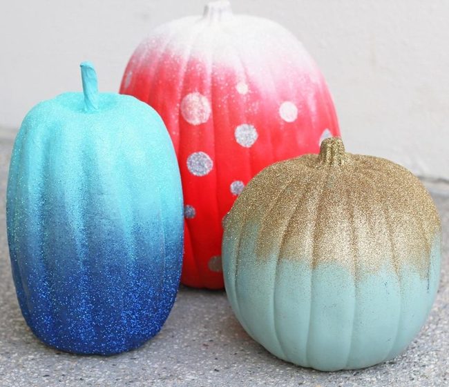 Blue Sparkle Pumpkin Trio
