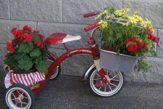 Rusted Tricycle Flower Planter