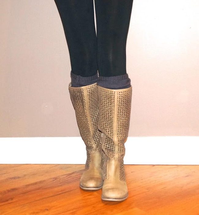 Cutout Brown Leather Boots