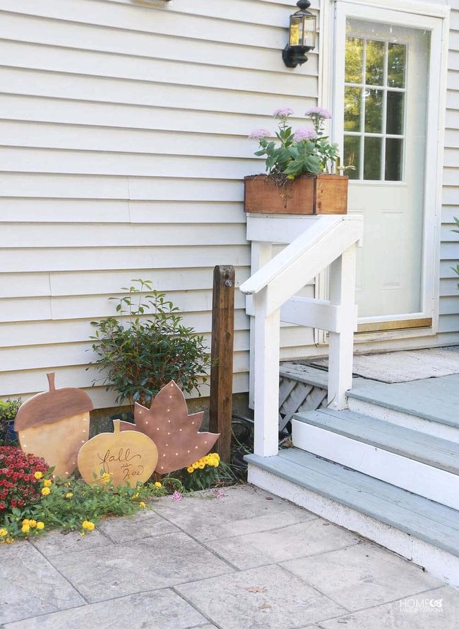 Colorful Pumpkin Pathway Markers