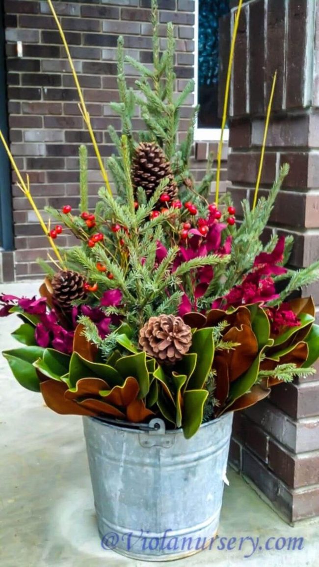 Red Berry Winter Porch Display