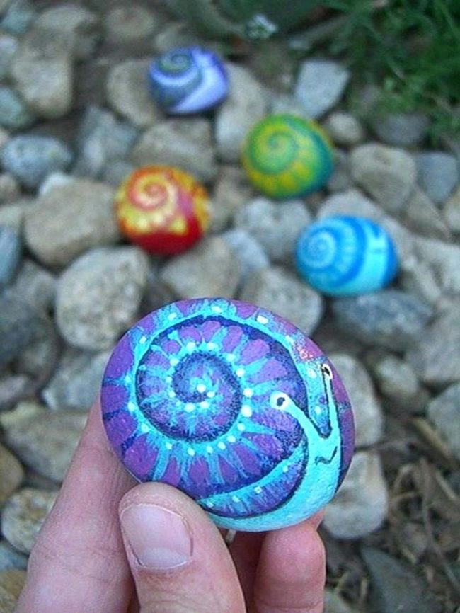 Painted Stones Garden Art