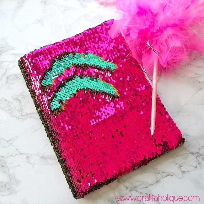 Pink Sequin Sparkle Stationery Set