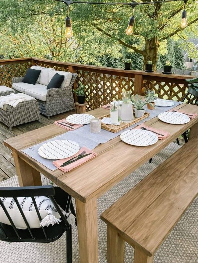 Distressed Wood Farmhouse Table