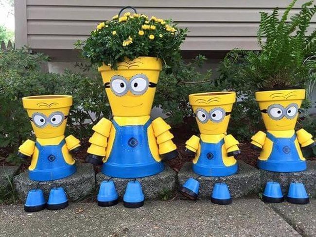 Yellow Blue Minion Pot Creations