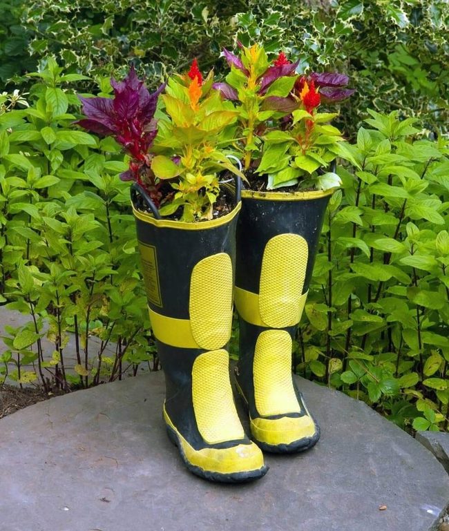 Colorful Boot Planters Garden