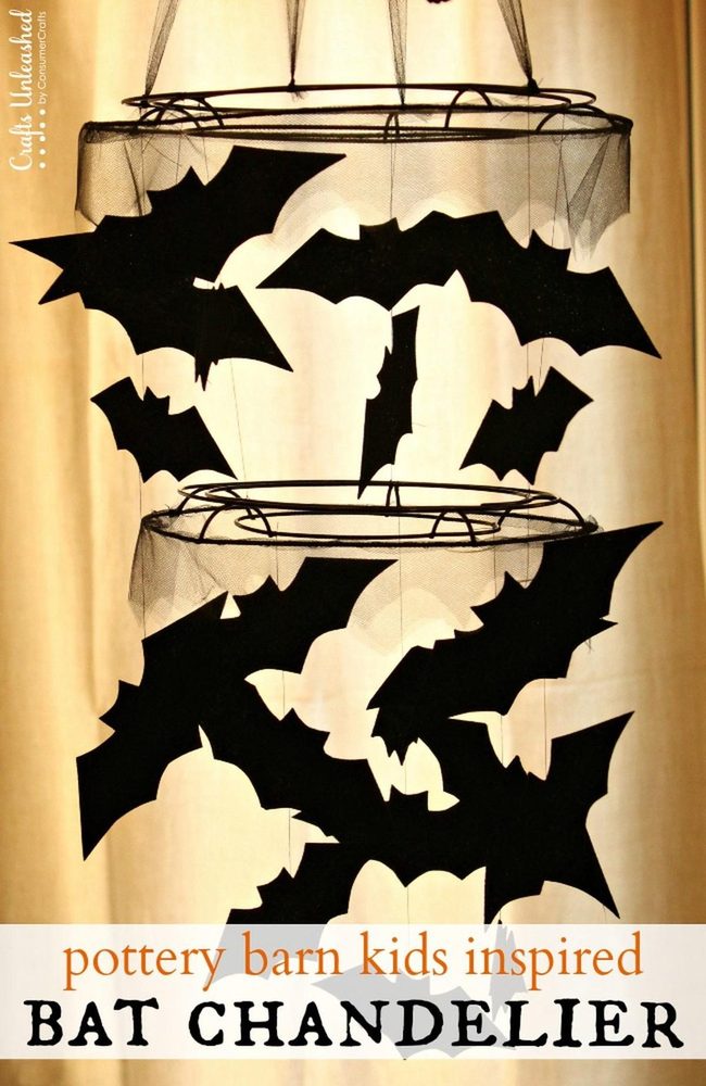 Floating Black Bat Chandelier