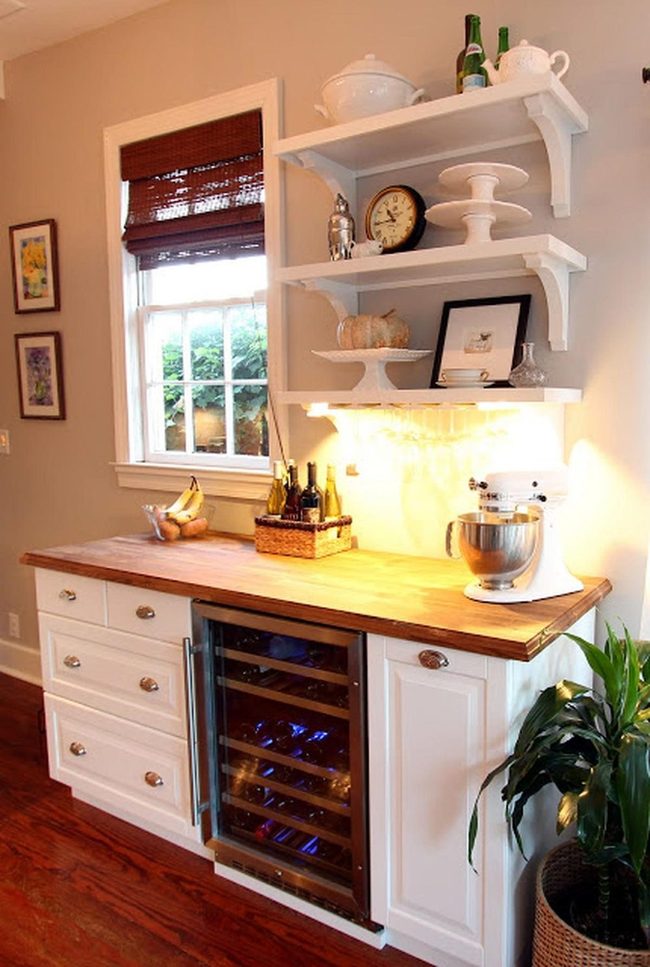 White Kitchen With Natural Wood Warmth