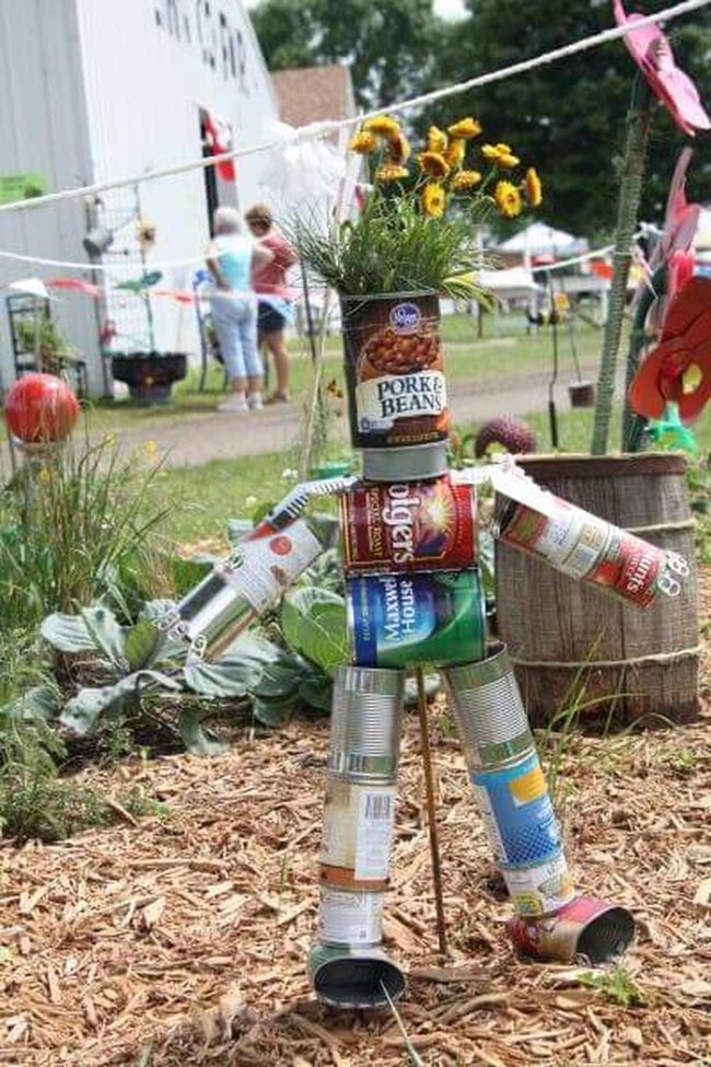 Painted Tin Garden Sentinel