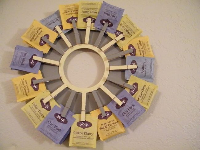 Yellow Purple Tea Bag Circle
