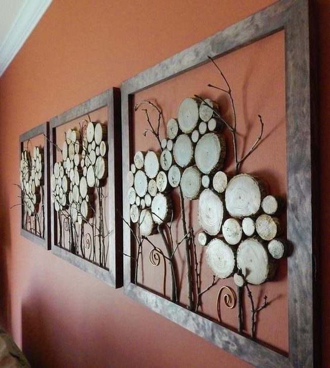 Wooden Flower Clusters Wall Art