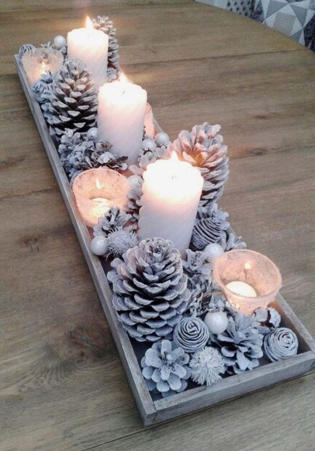 Frosted Pine Cone Centerpiece