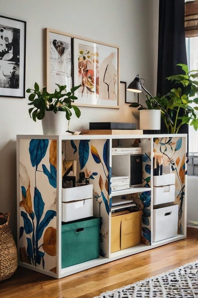 Adhesive Vinyl Reshapes Kallax Instantly