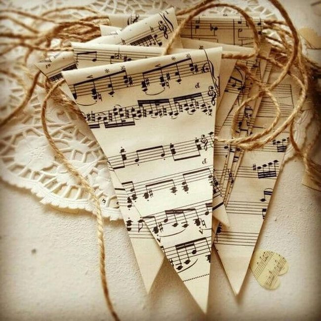 Aged Sheet Music Bunting