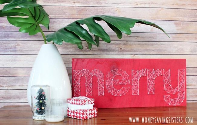 Red String Merry With Greenery