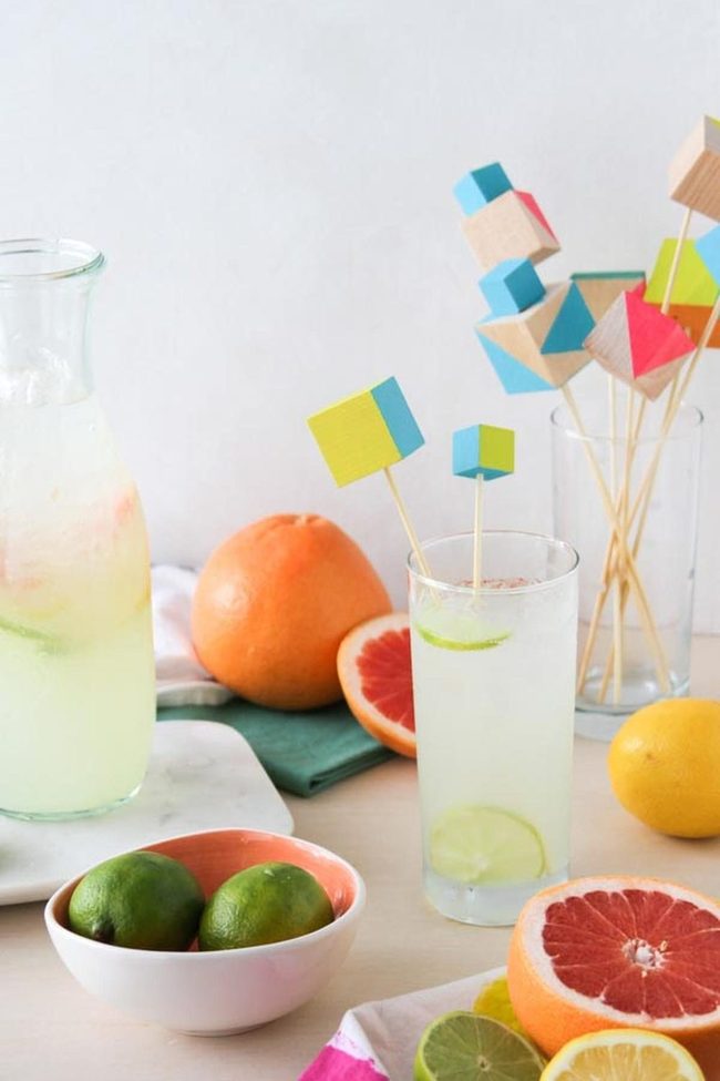 Citrus And Painted Wood Drinks
