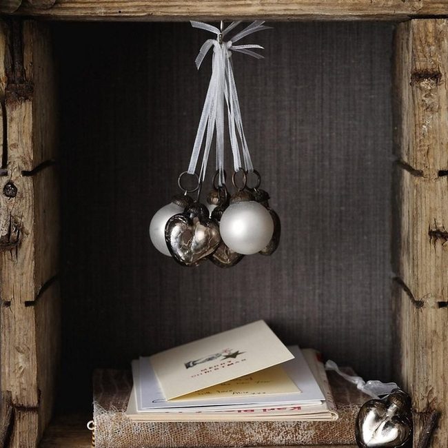 Wooden Frame Silver Ornaments