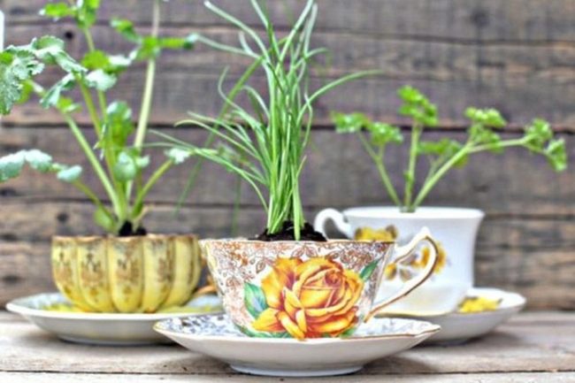 Hand-Painted Ceramic Cups Yellow