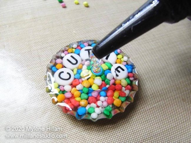 Sprinkle Resin Bottle Cap Magnets