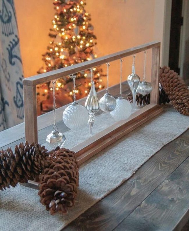Wooden Pinecones, Shimmering Glass