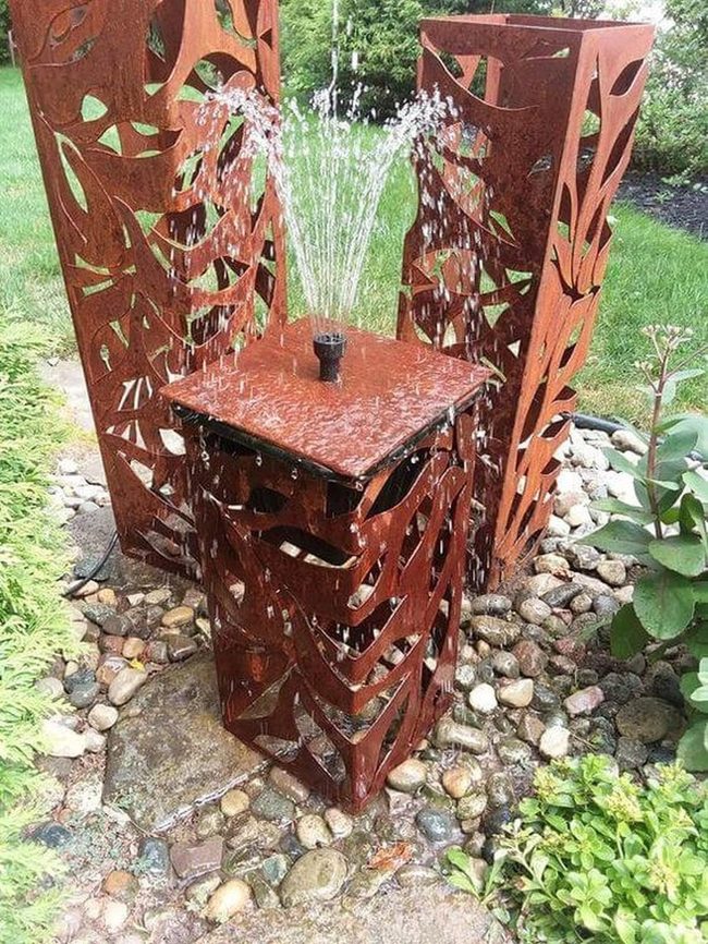 Illuminated Water Feature Garden