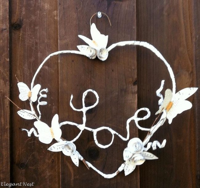 Paper Music Heart Wreath