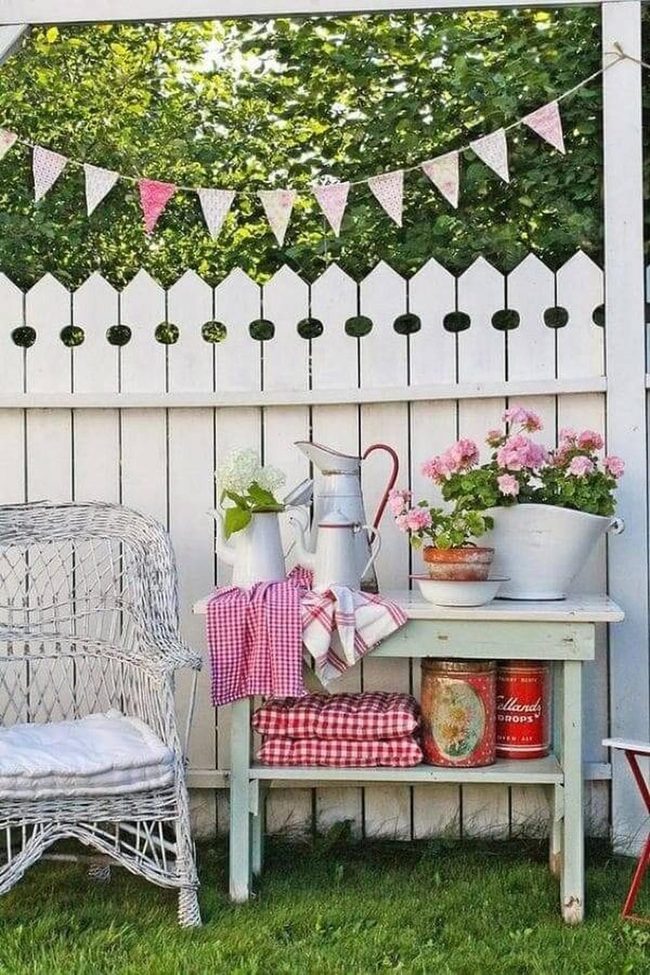 Pastel Garden White Fence