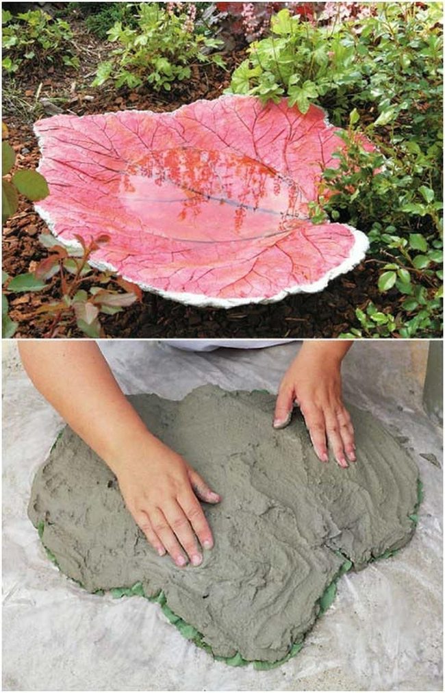 Concrete Leaf Birdbath Diy