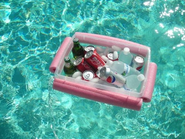 Pink Pool Float Drink Station