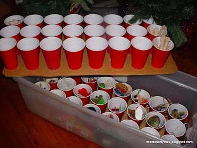 Plastic Cups Ornament Storage