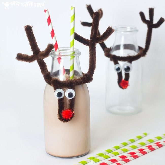 Glass Reindeer Milk Bottles