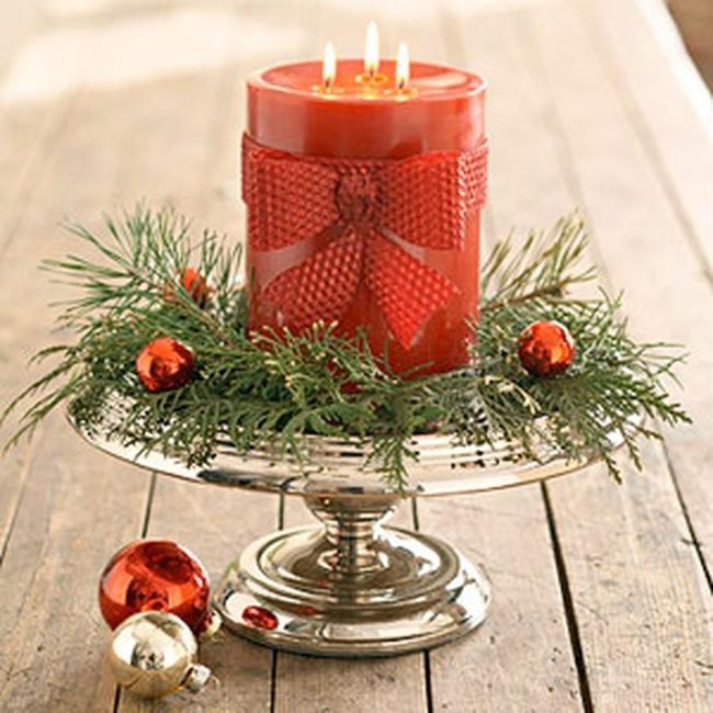 Triple Flame Red Candle