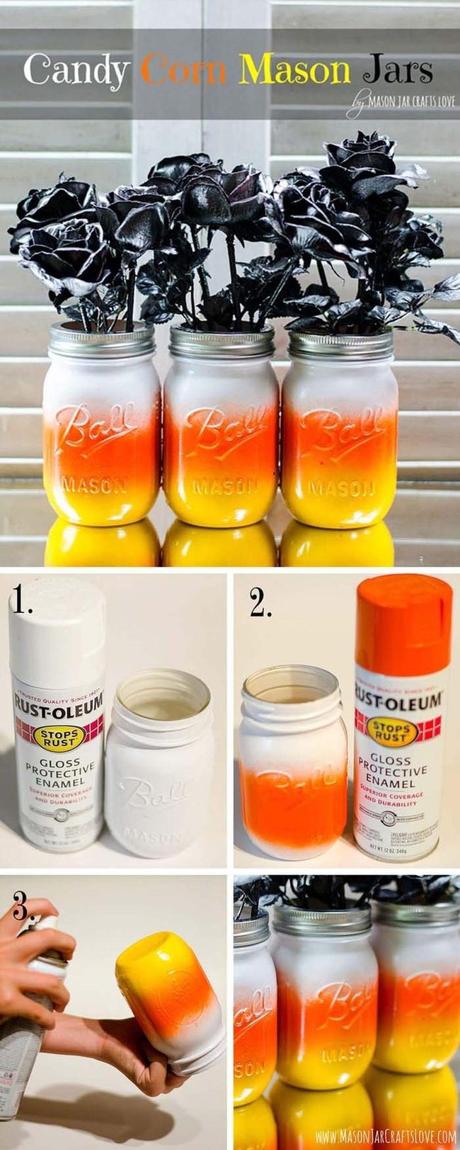 Candy Corn Ombre Jars