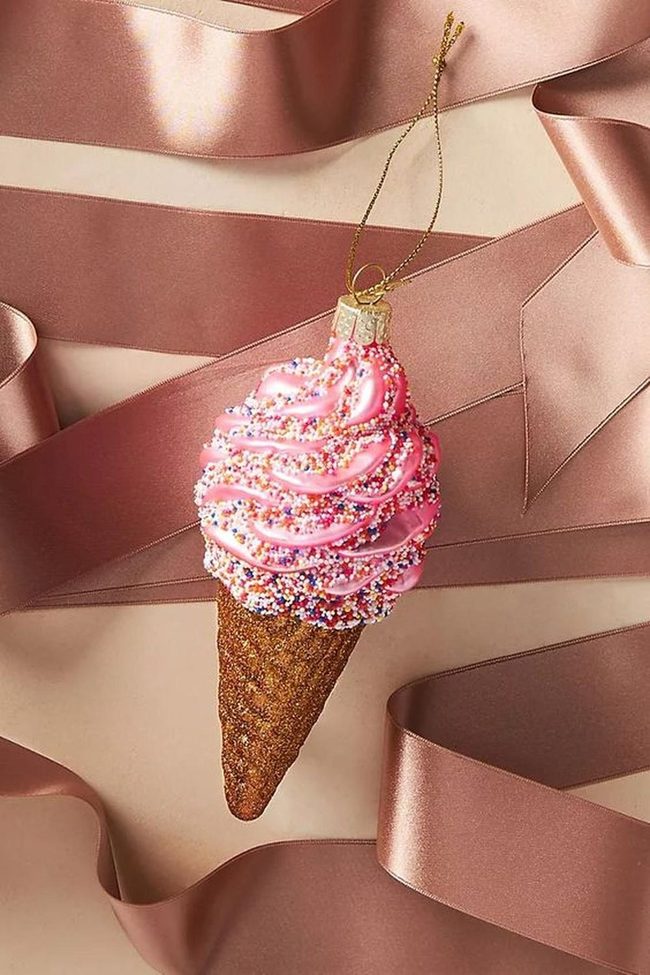 Pink Frosting Ice Cream Cone