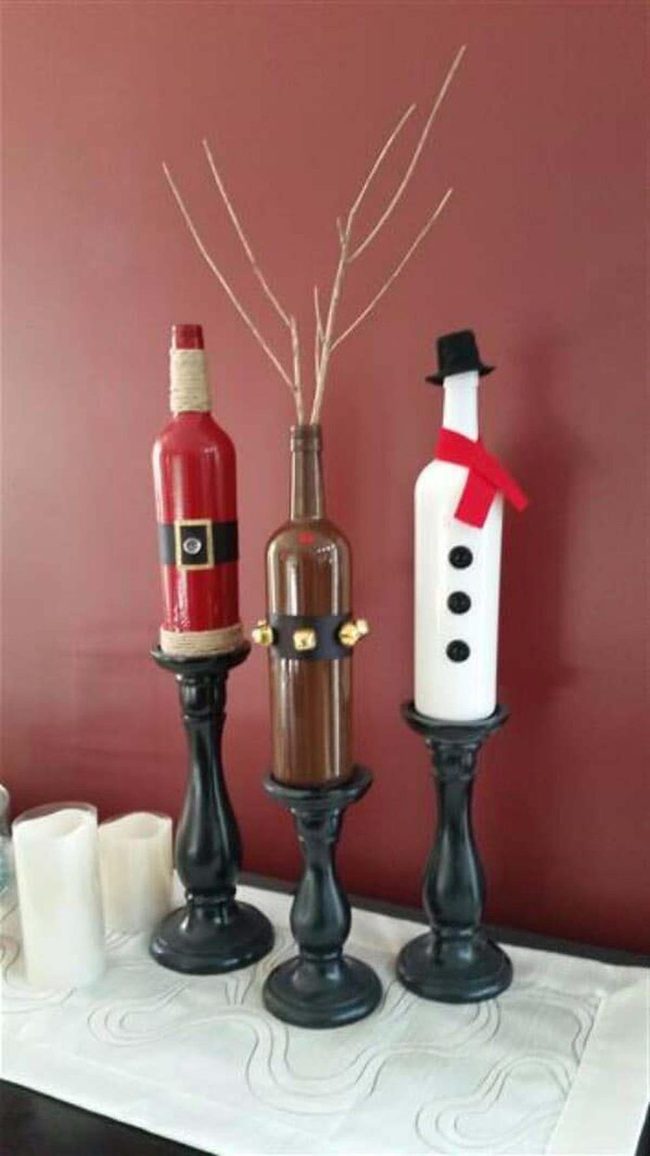 Glass Bottle Candleholders
