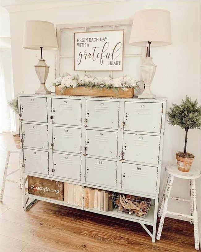 Weathered Metal Lockers, Neutral Simplicity