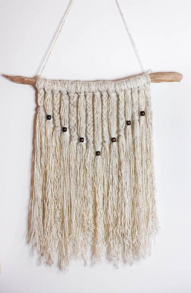 Braided Yarn Driftwood Statement