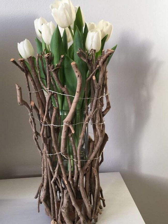 White Tulips, Natural Branches