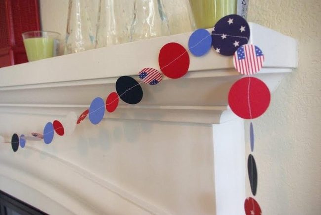 Red Blue Black Felt Garland