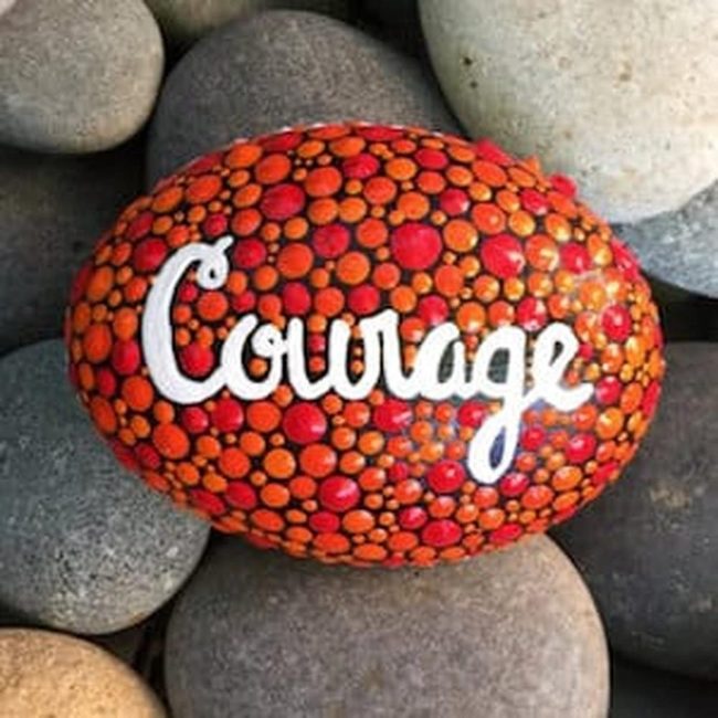 Red And Orange Painted Stones
