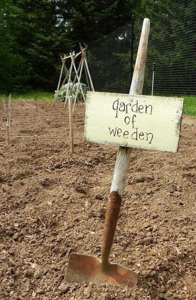 Yellow Spade Garden Signpost