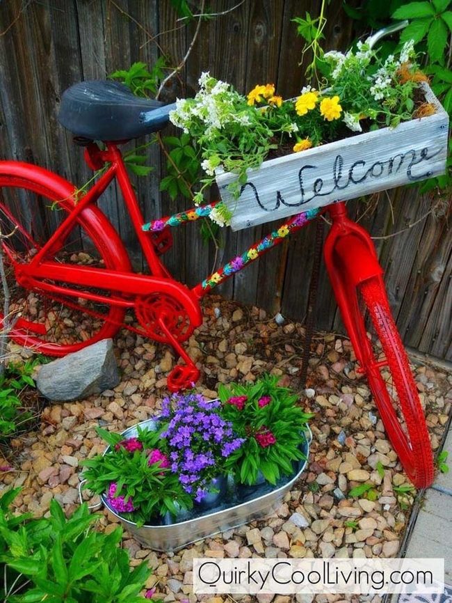 Painted Bicycle Planter
