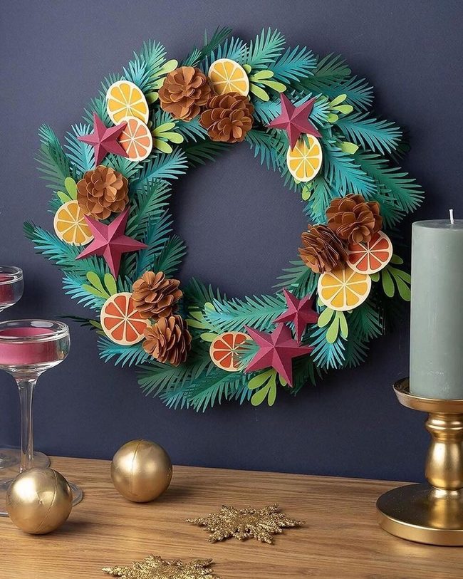 Colorful Paper Layered Wreath