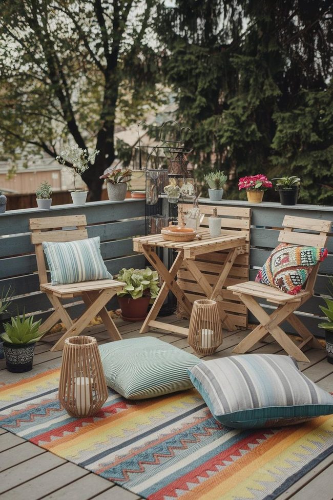 Ground-Level Rustic Timber Platform Deck