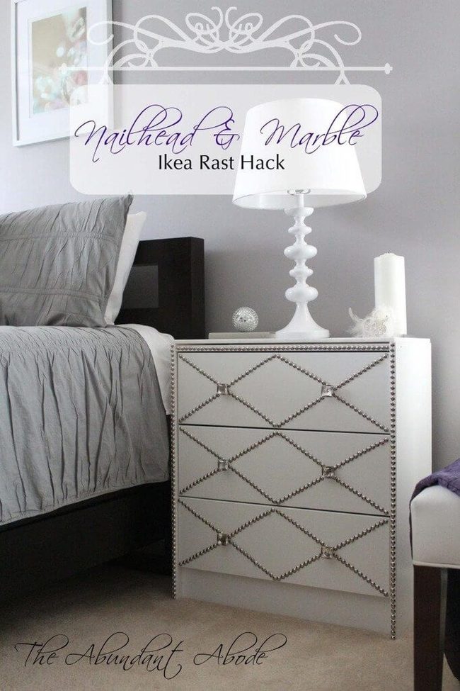 Crystal Hardware White Nightstand