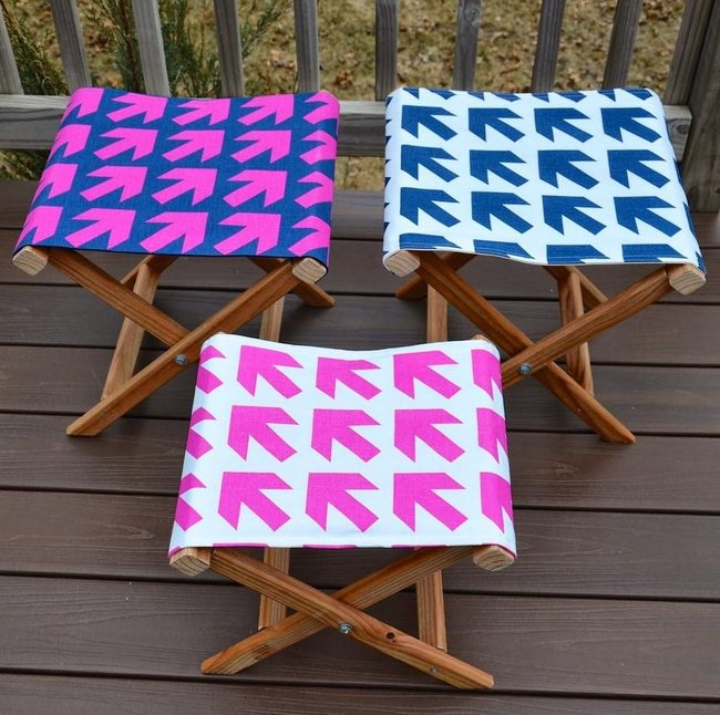 Pink Arrow Wooden Stools