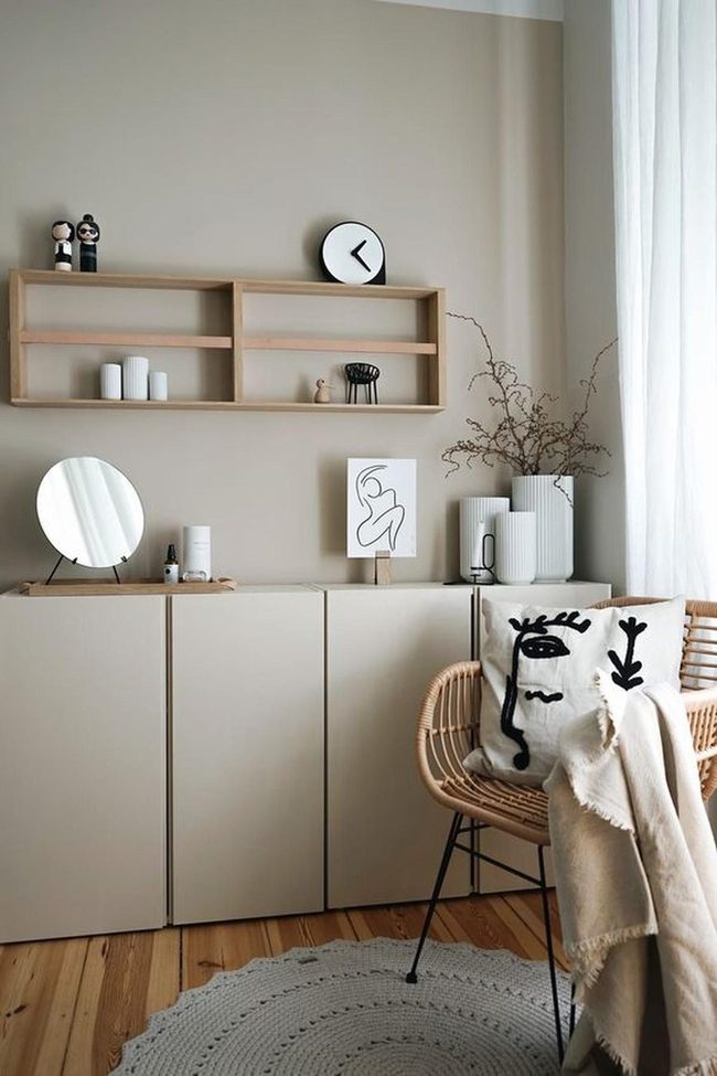 Round Mirror Beige Sanctuary